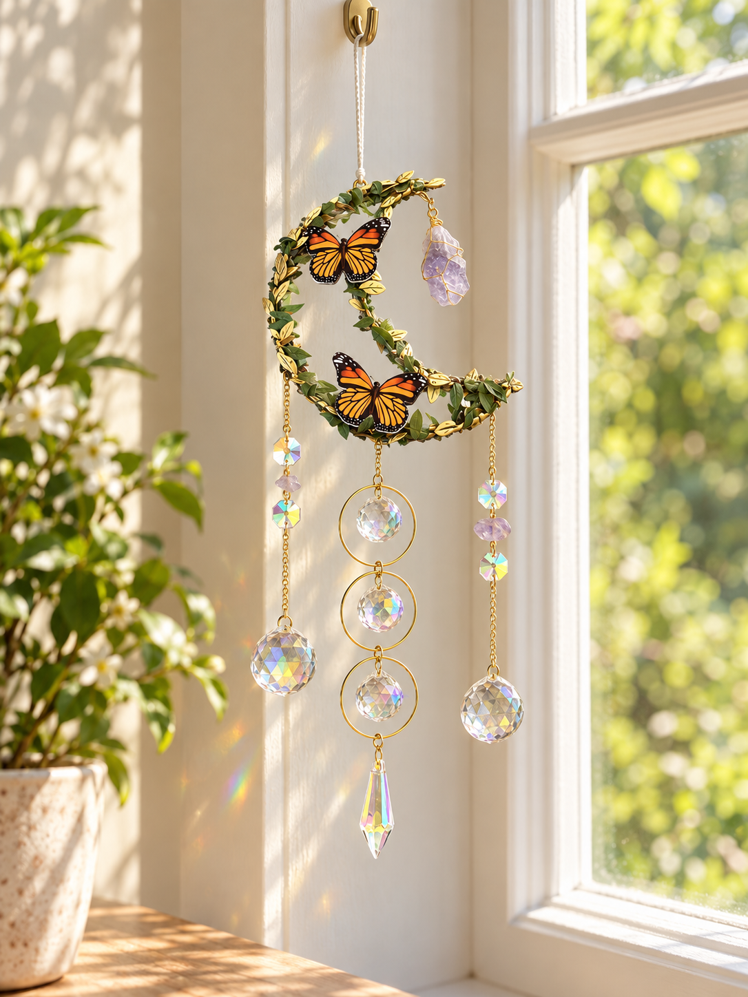 Butterfly Crescent Moon Suncatcher