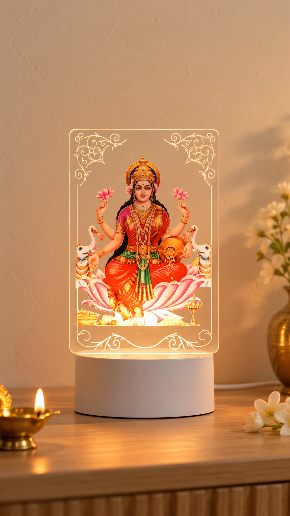 Deity LED Lamp – Laxmi, Durga & Ganesh