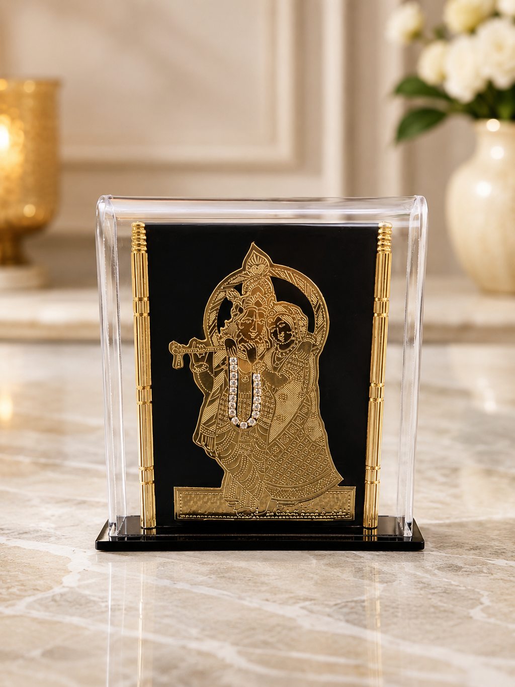 Radha Krishna Decorative Plaque | Spiritual | Home & Car Décor
