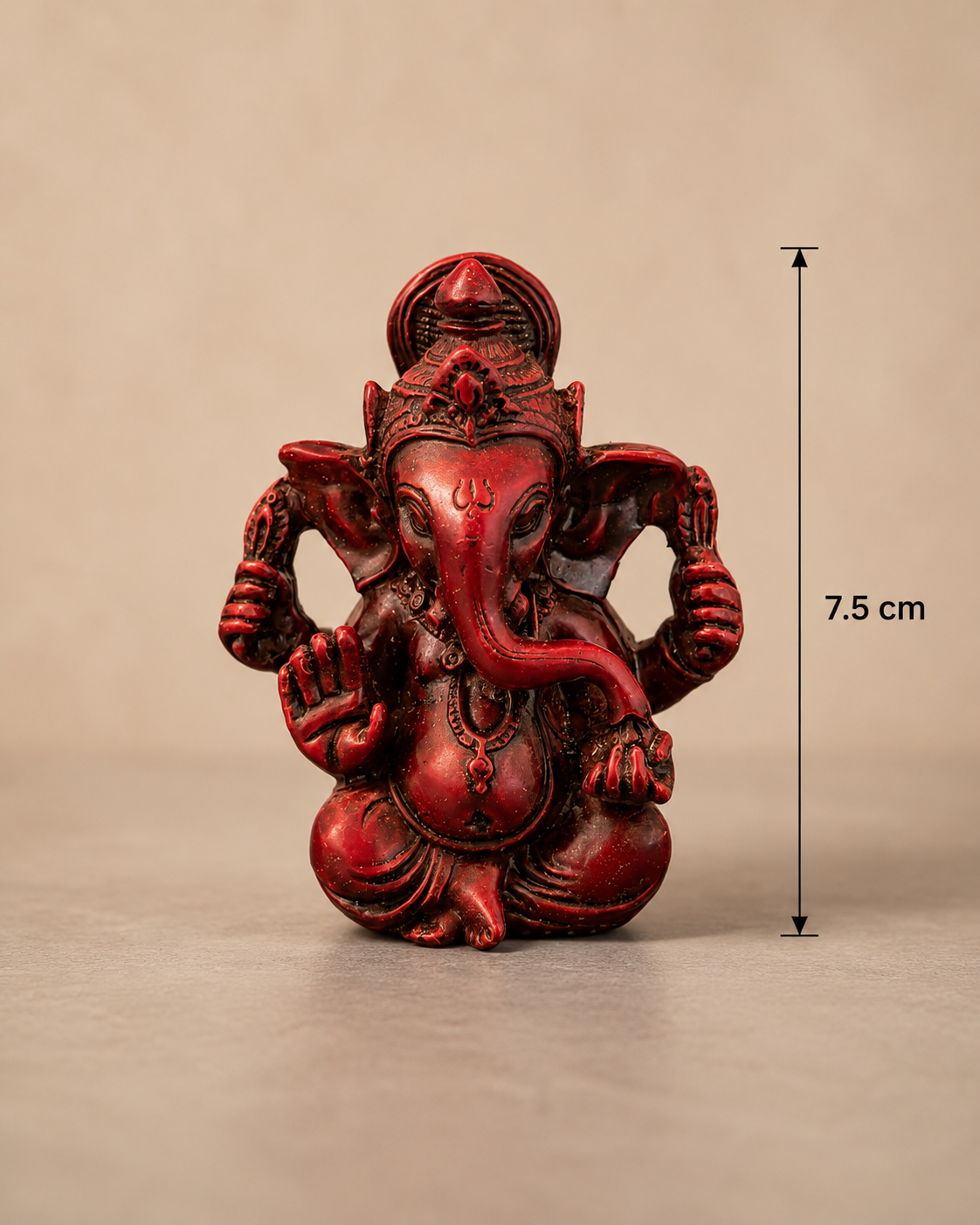 Red Lord Ganesha Statue | Spiritual | Home & Car Décor
