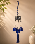 Blue Elephant Hanging Ornament | Decorative Wind Chime for Home & Car