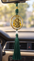 Ganesha Car & Home Hanging Ornament with Green Tassel